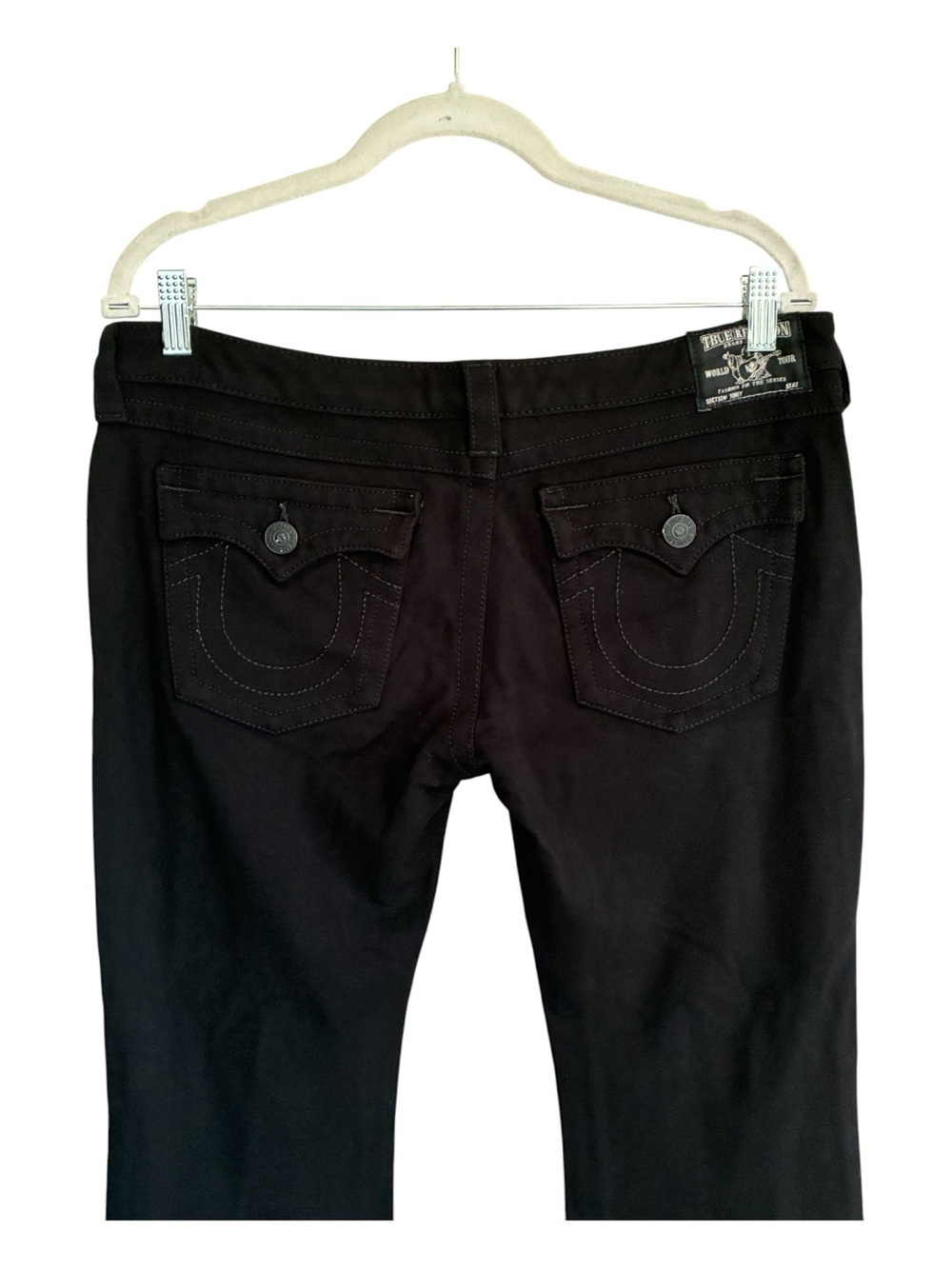 True Religion Black Flare Mid-Rise Jeans - Size 31 - Picture 5 of 7
